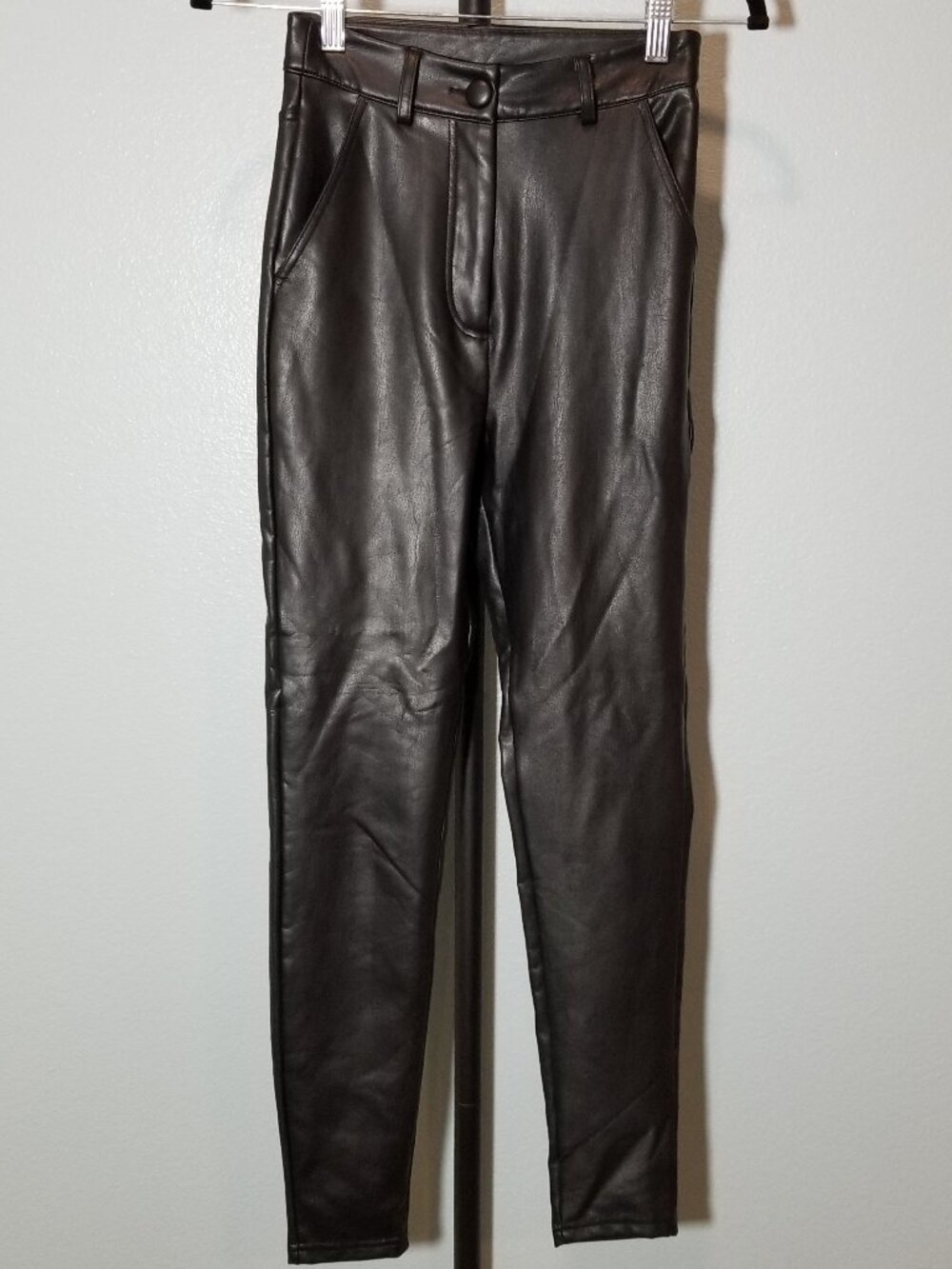Miss Selfridge Womens Sz 4 Faux Leather Skinny Pants Biker Grunge Punk City NWT
